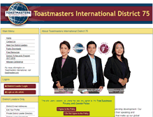 Tablet Screenshot of d75.toastmastersdistricts.org