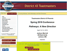 Tablet Screenshot of d43.toastmastersdistricts.org