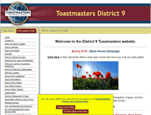 Tablet Screenshot of d9.toastmastersdistricts.org